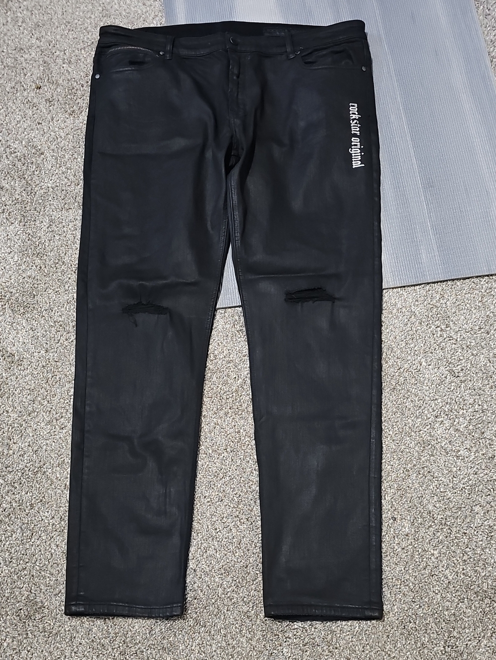 Rockstar Original Men’s Black Slim Straight Coated Jeans